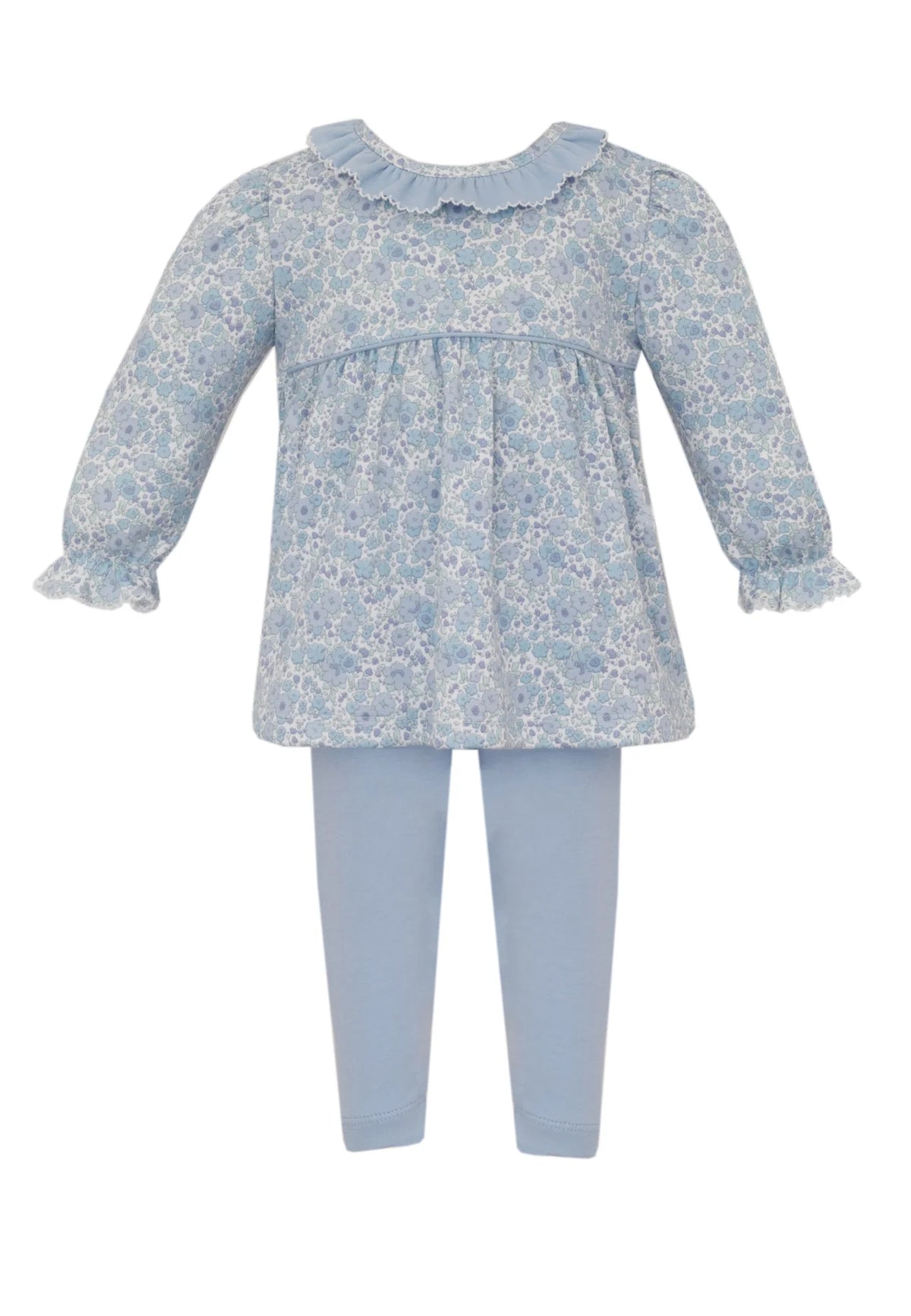 Blue Liberty Knit Print Tunic Set w Blue Leggings
