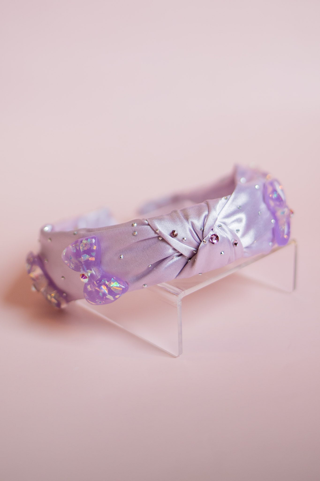 Large Bow Satin Knot Headband | Purple