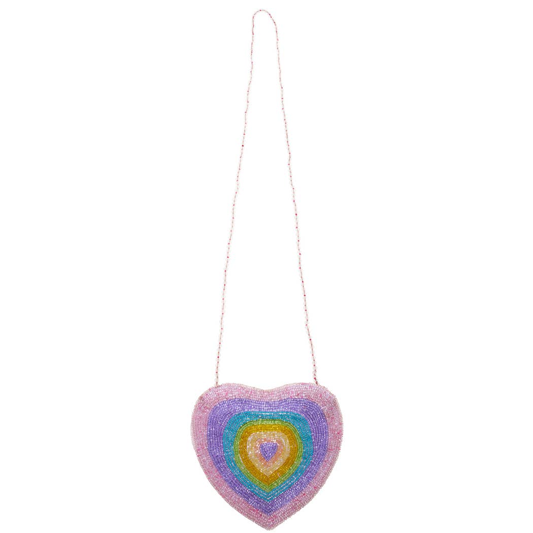 Beaded selling Colorful Heart Clutch / Crossbody Bag