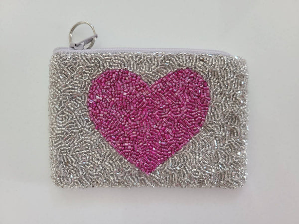 Pink Heart Coin Purse