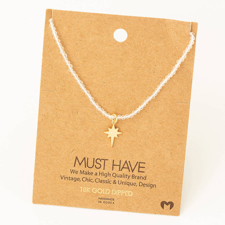 Beaded North Star Pendant Necklace