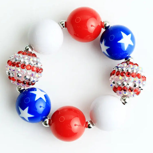 Red White and Blue Chunky Bracelet