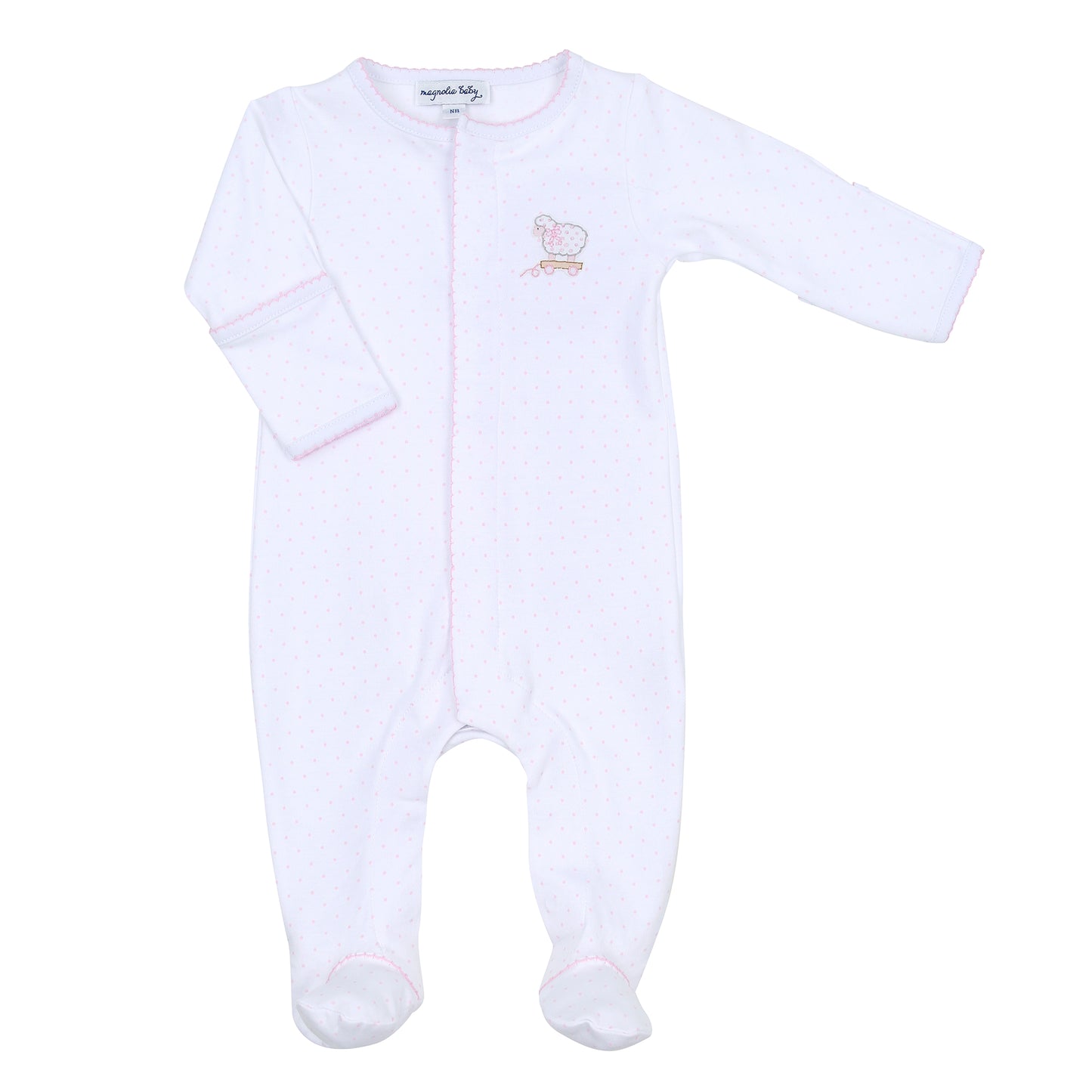 Darling Lambs Embroidered Footie | Pink