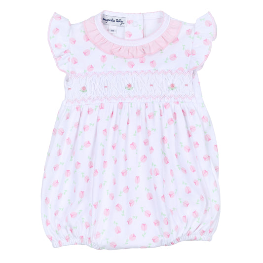 Tessa's Classics Smocked Printed Flutters Bubble