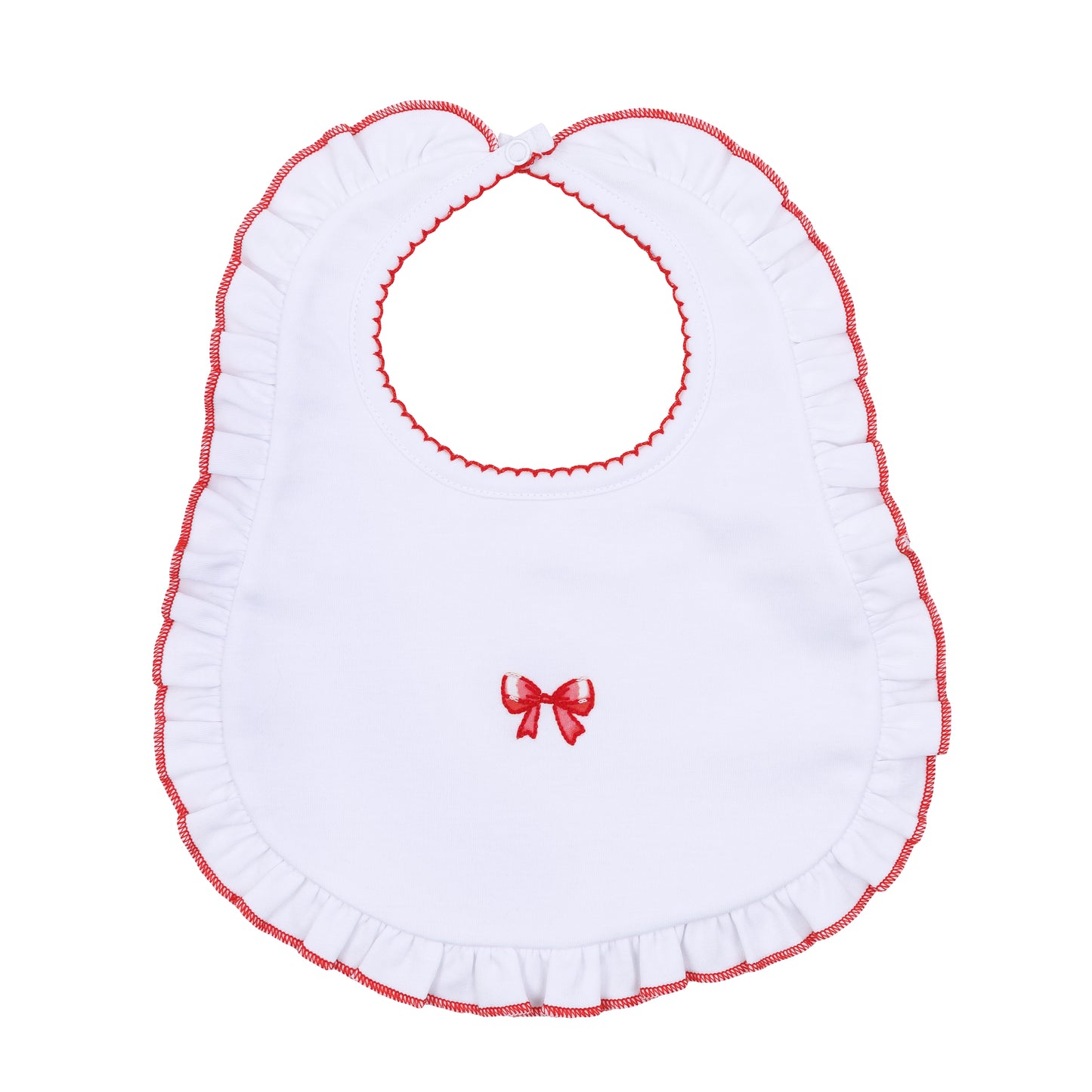 Scarlett Bows Embroidered Ruffle Bib