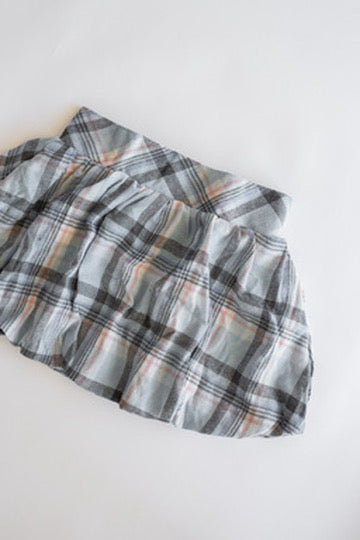 Flannel Bubble Skirt | Blue Plaid