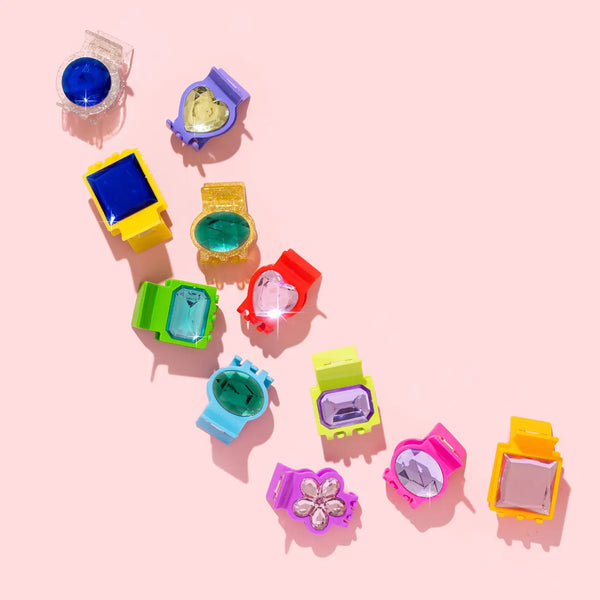 Gemstone Claw Clip - Purple/Yellow Heart