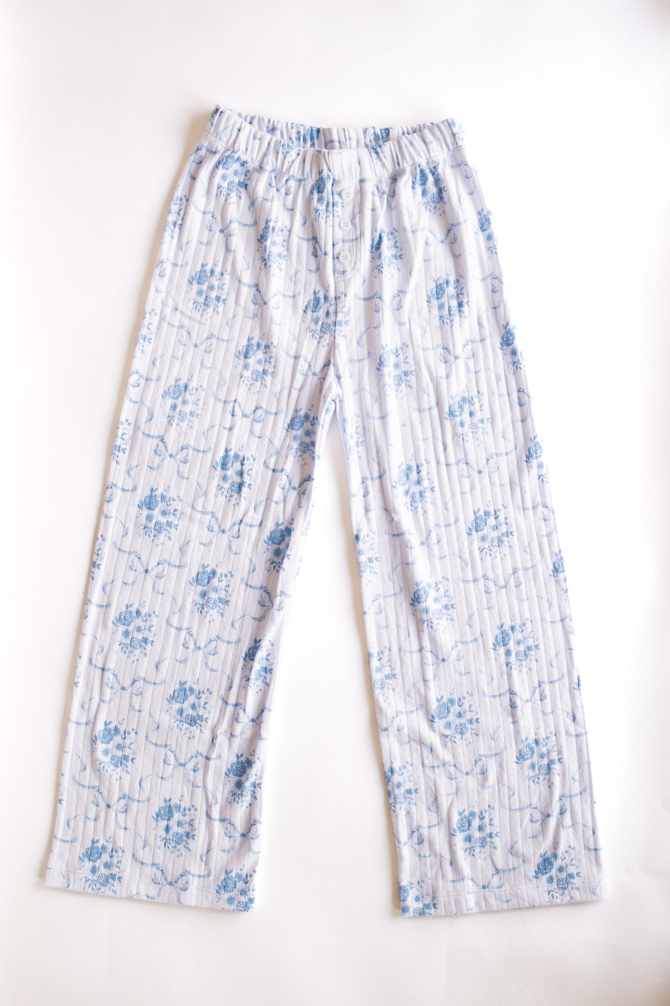 All Over Print Pointelle Pant | Blue Bow Toile