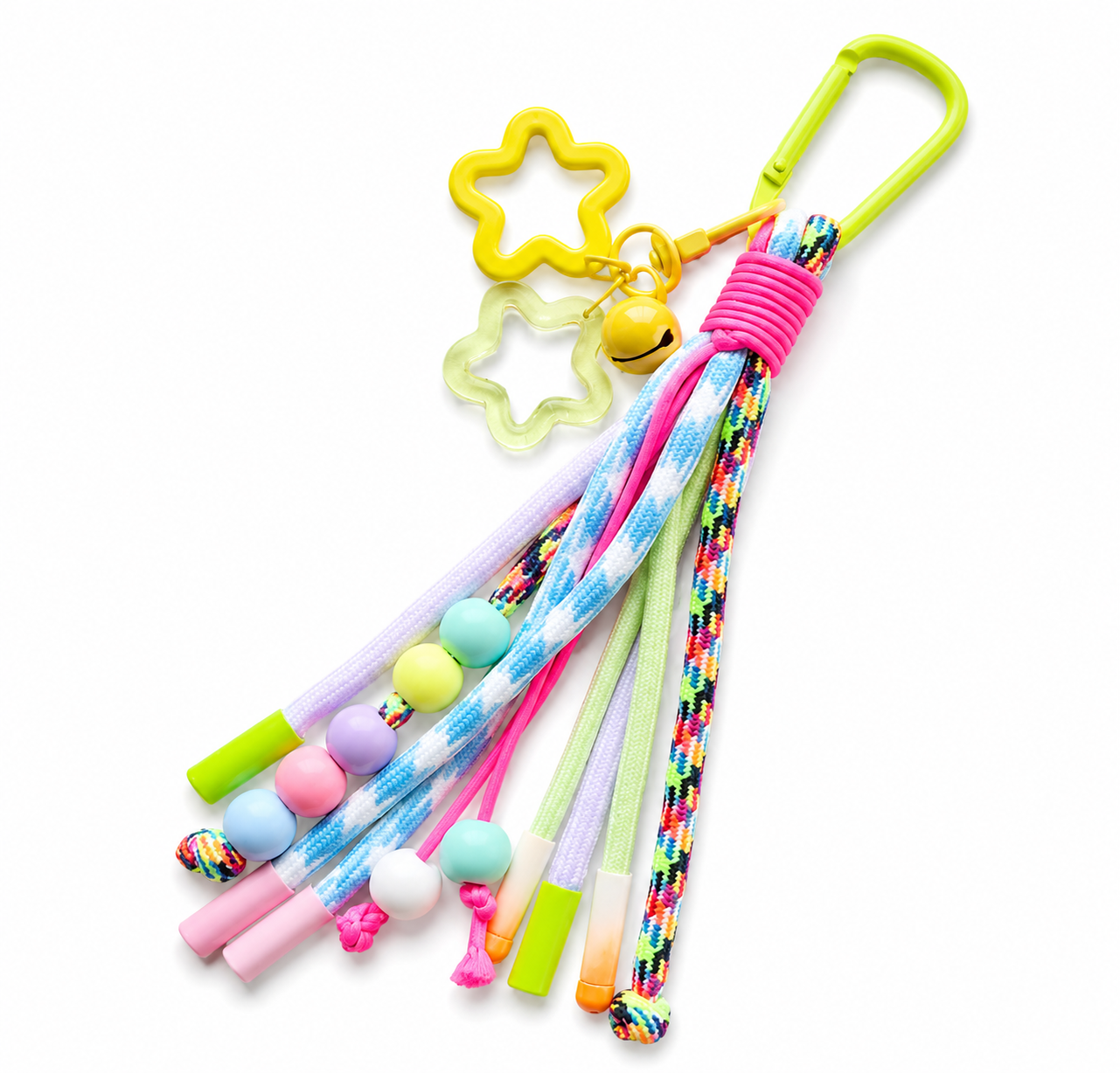 Rainbow Tassel Charm Keychain | Lemon Lime