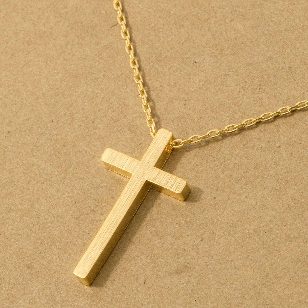 Gold Dipped Cross Pendant Necklace