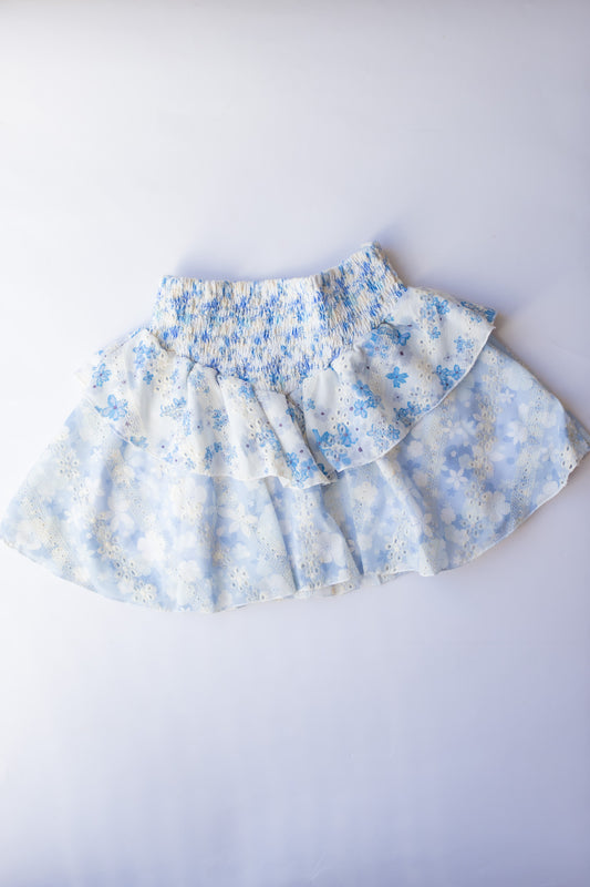 Eyelet Tiered Skirt | Periwinkle Floral