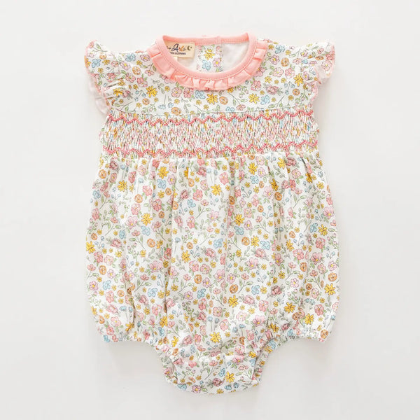 Enchanted Meadows Smocked Bubble | Pink
