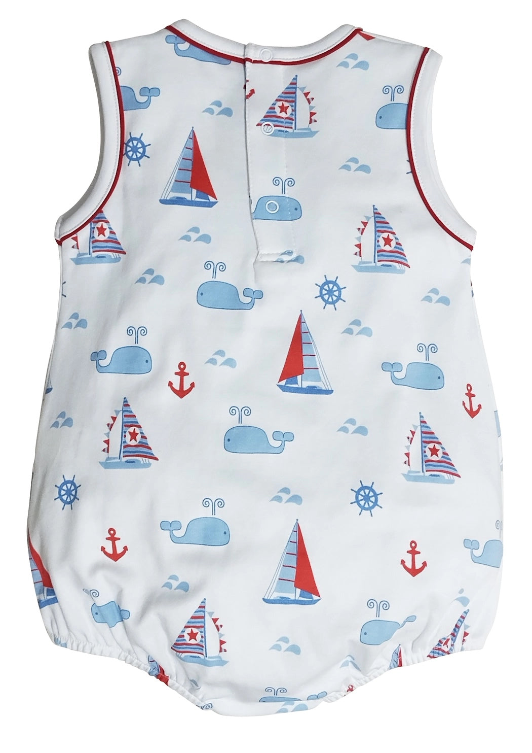 Nantucket Whales & Sailboats Boys Romper