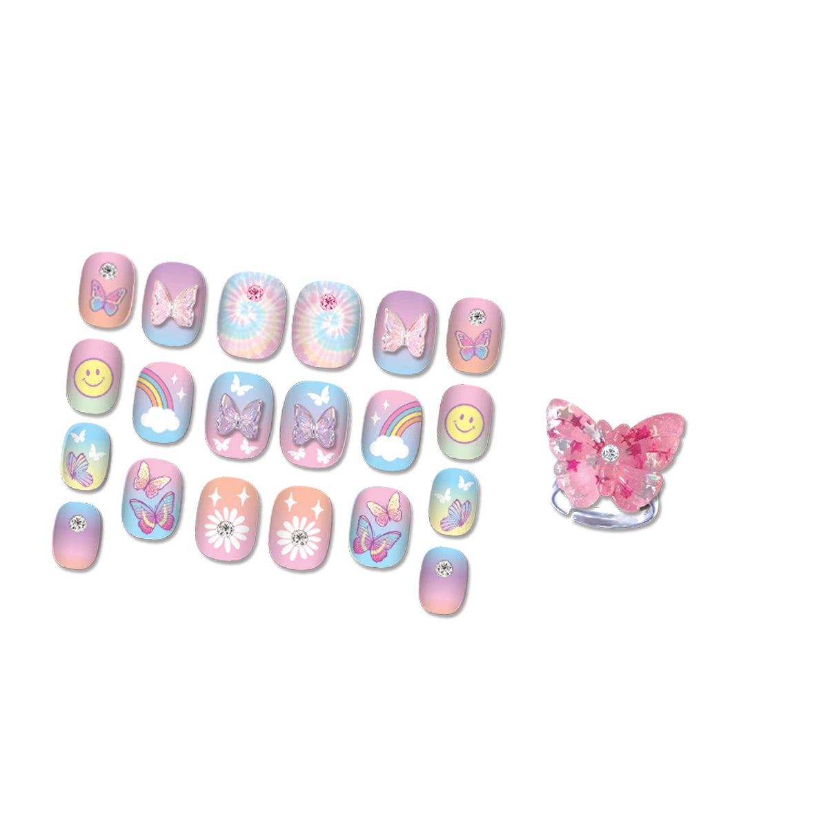 Pop Glamour Nails | Tie Dye Butterfly