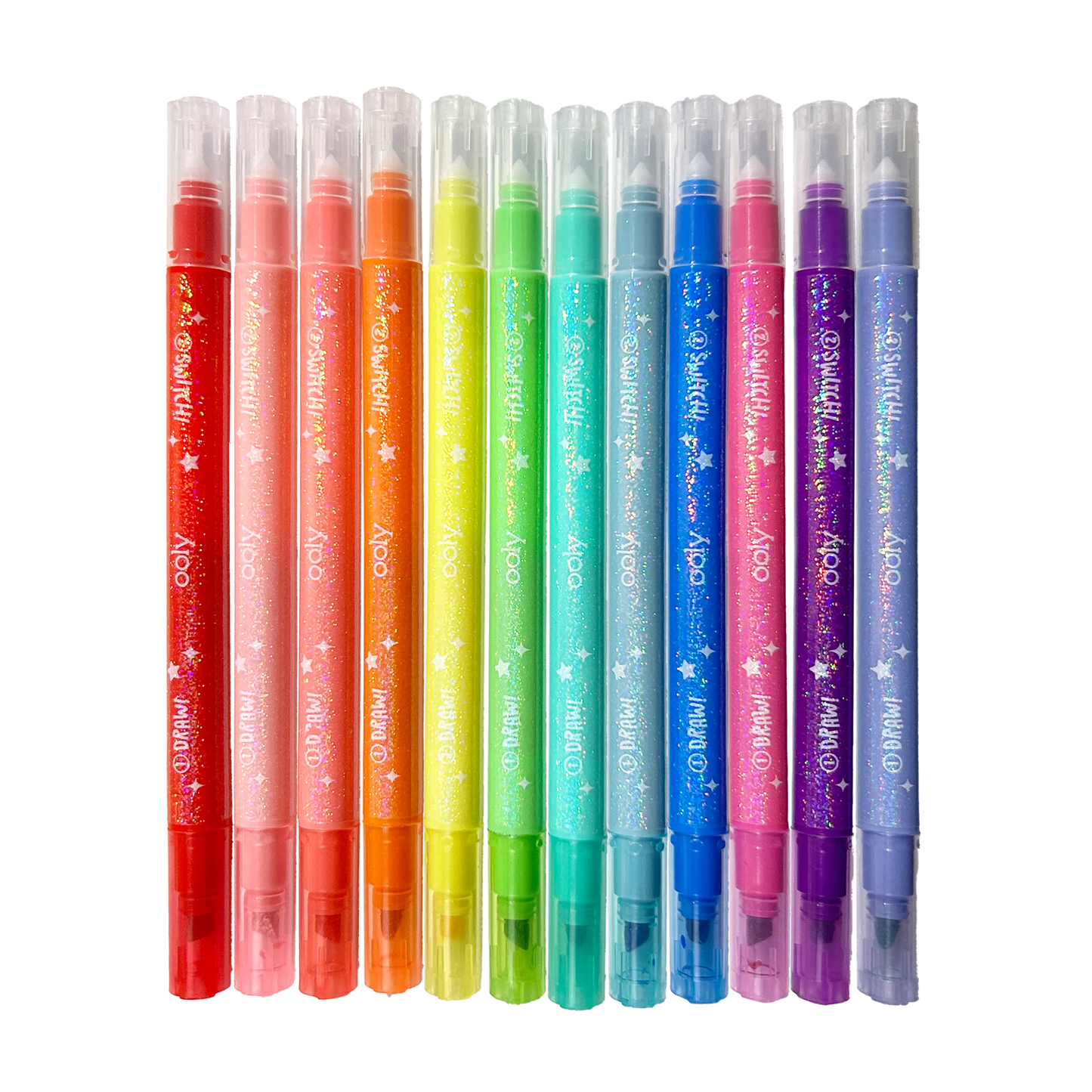 Switch-Eroo Sparkle Glittery Color Changing Markers- 12 pc