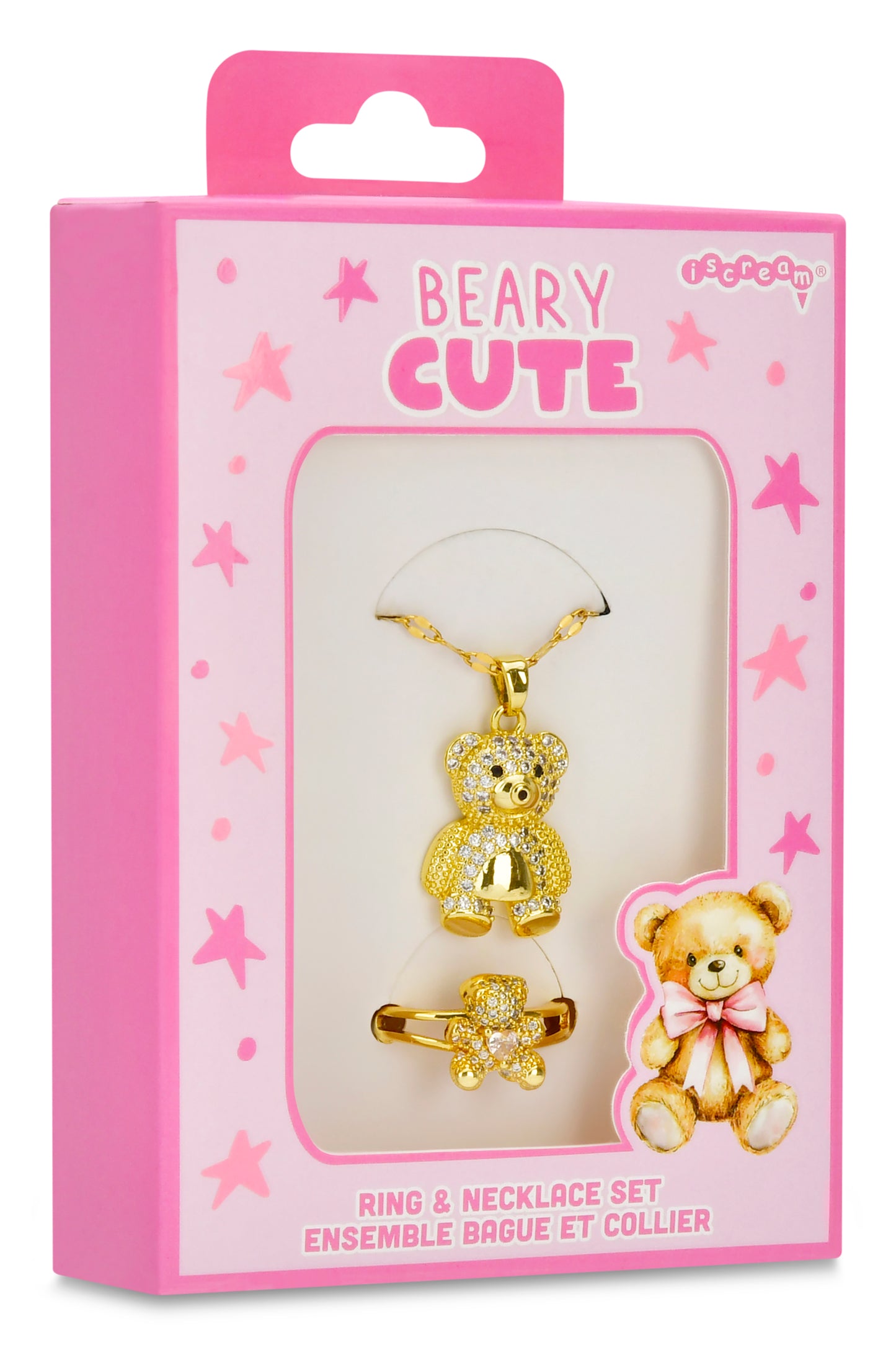 Bear Charm Necklace & Ring Set