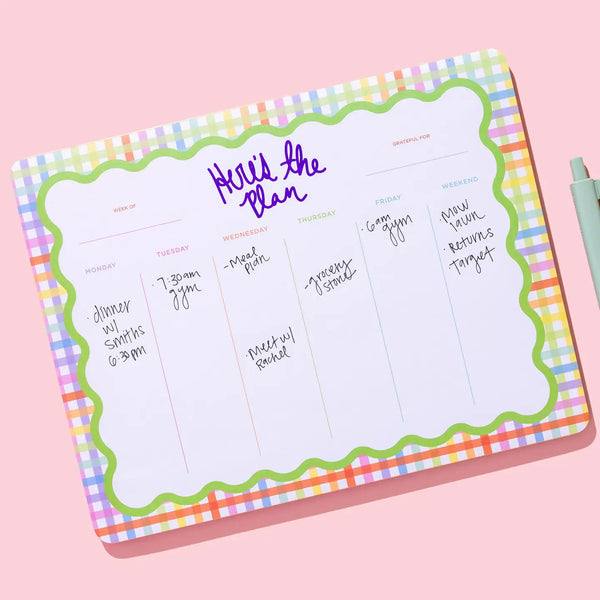Weekly Planner - "Okay, Here's The Plan" - 52 Sheets
