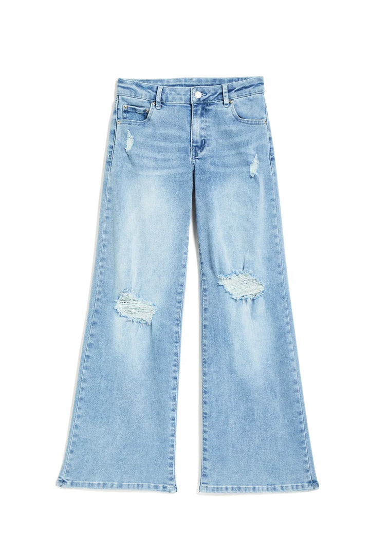 Heart Patch Pocket Wide Leg Jeans