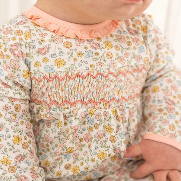 Enchanted Meadows Smocked Footie | Pink