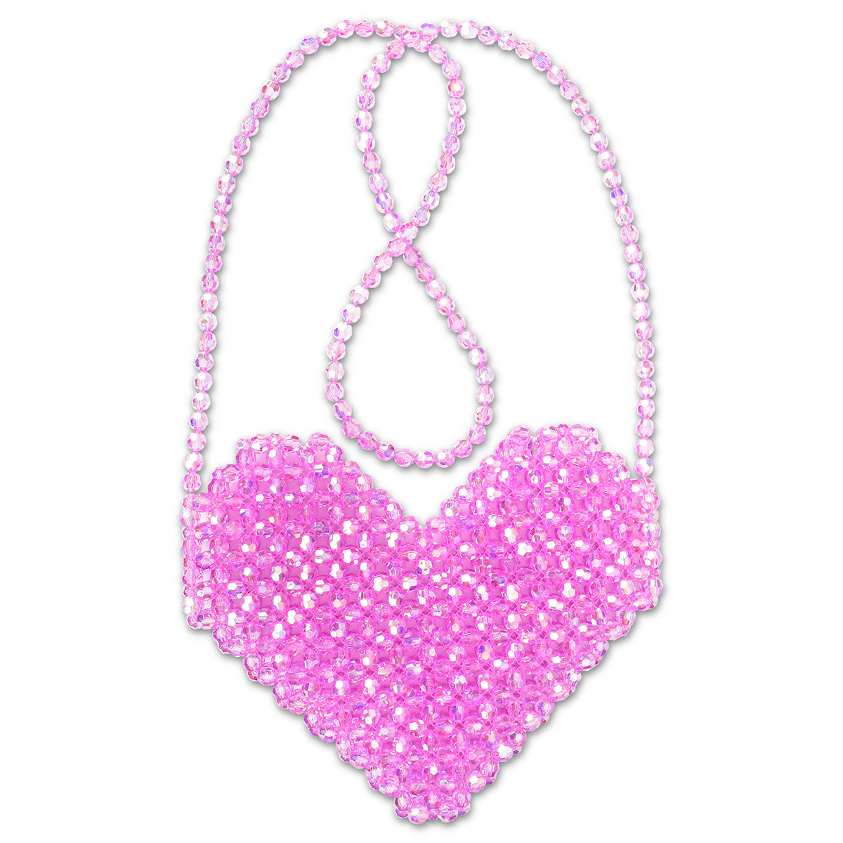 Shimmering Hearts Beaded Crossbody Bag