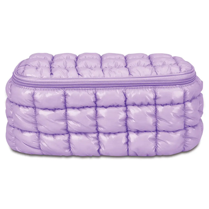Lavender Shiny Puffer Cosmetic Case