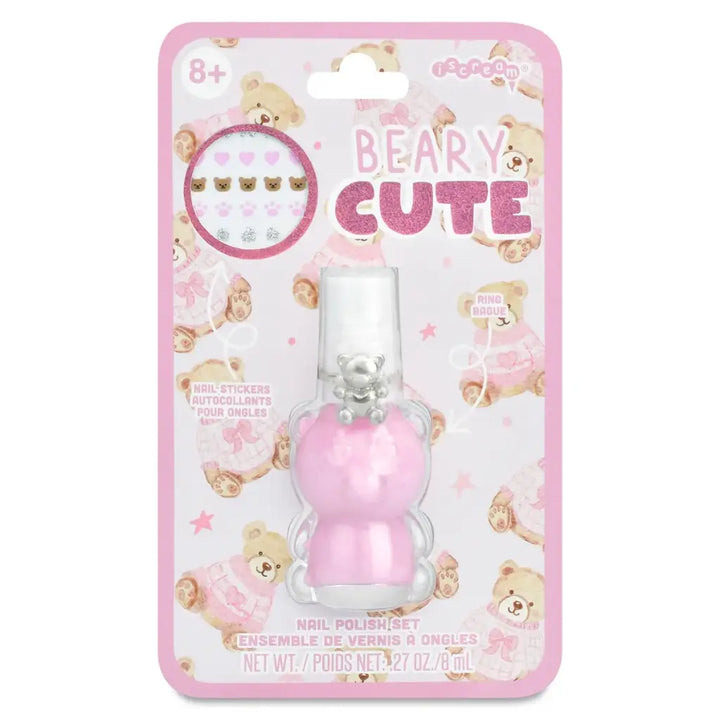 Beary Cute Nail Polish Ring Set