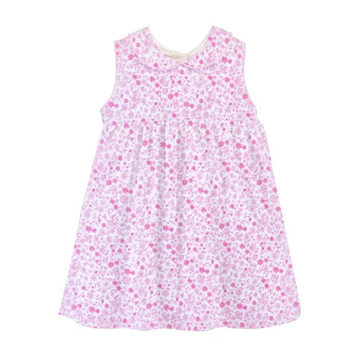 Toddler Collared Dress | Tiny Pink Flowers