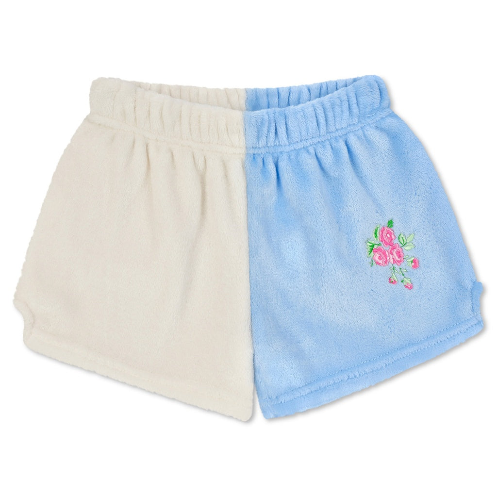 Ditsy Color Block Plush Shorts