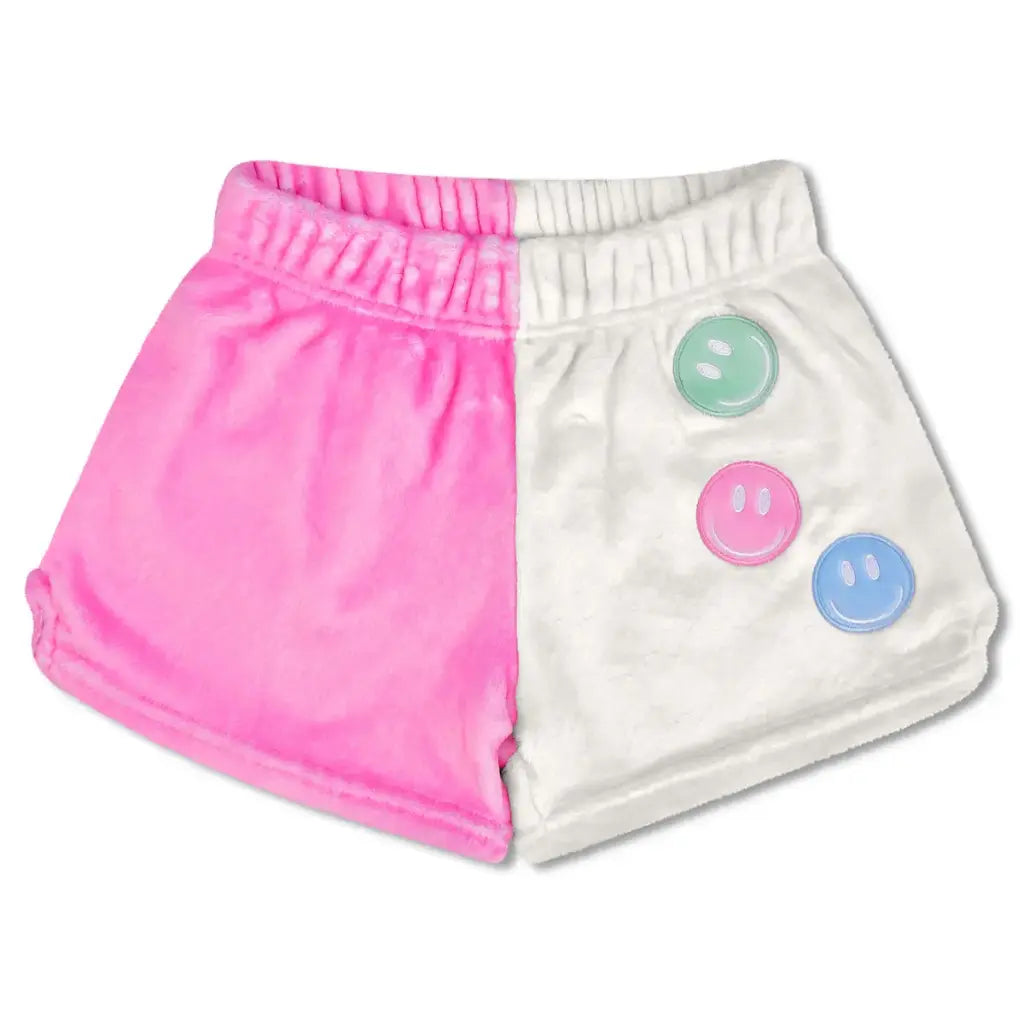Made You Smile Colorblock Plush Shorts