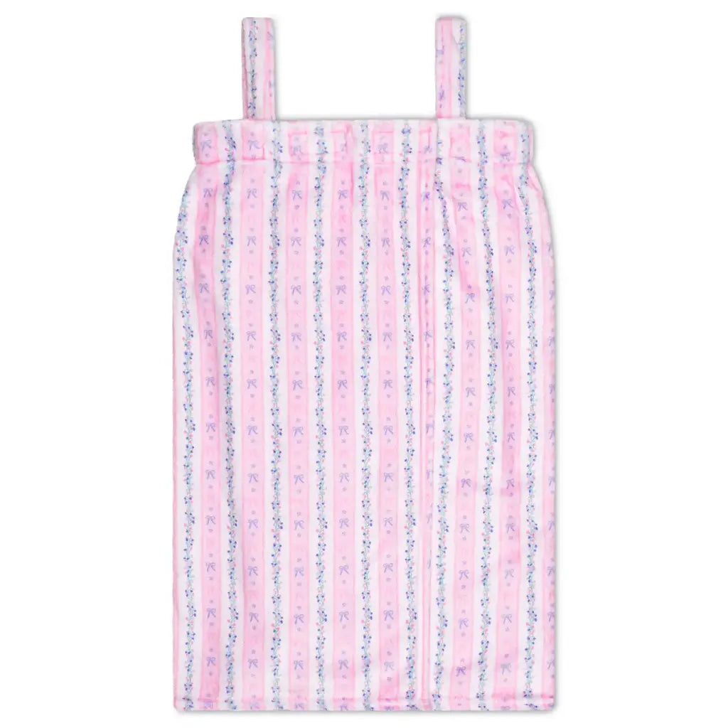 Floral Stripes Plush Spa Wrap