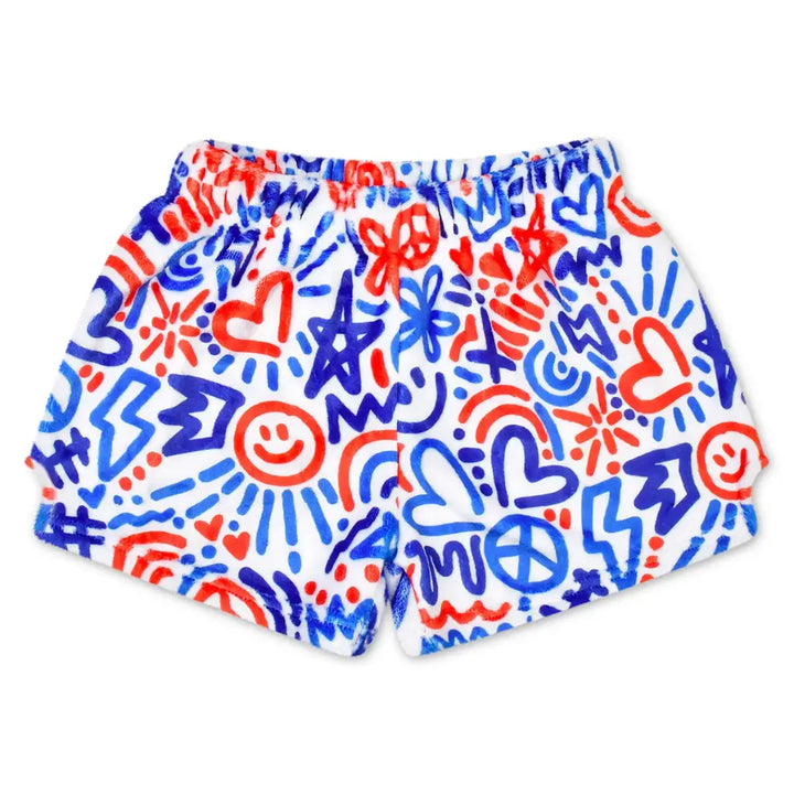 Red White & Blue Plush Shorts