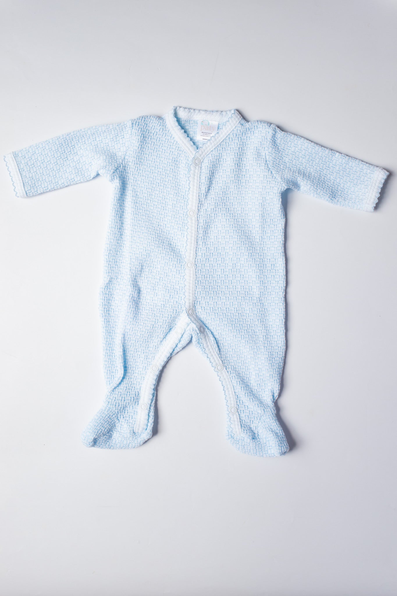 Blue Knit Footie