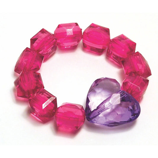 Rock Candy Heart Bracelet | Hot Pink/Purple