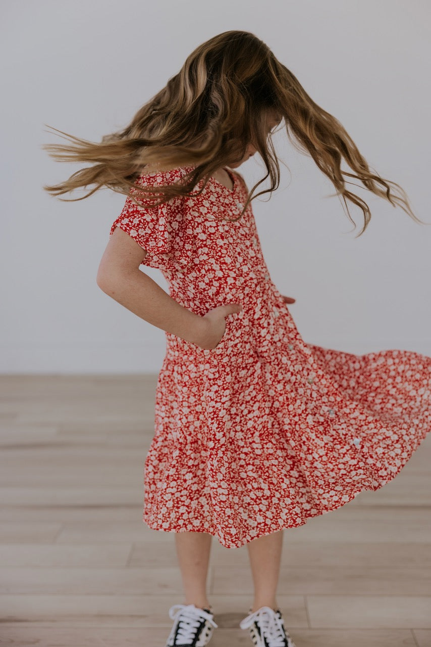 Red Floral Maxi Dress | Kids