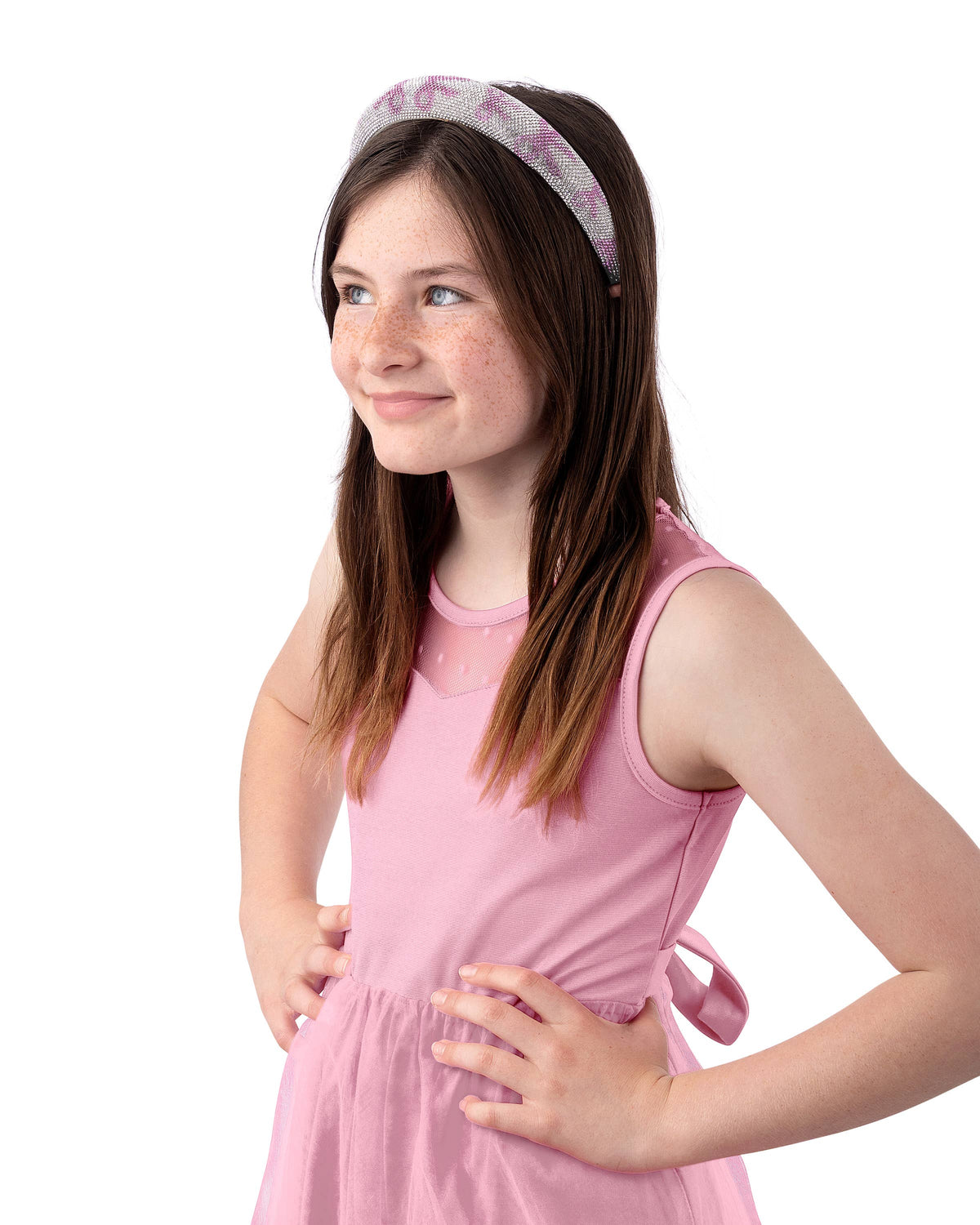 Pink Ribbon Bow Crystal Rhinestone Fashion Headband