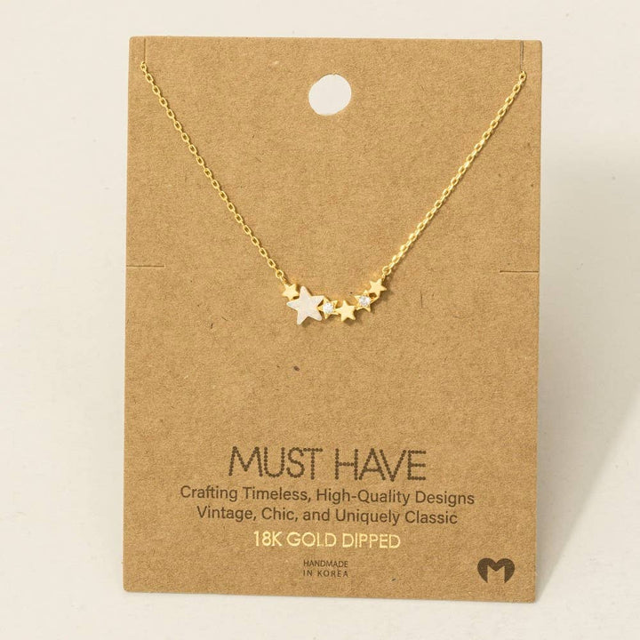 Dainty Multi Star Charm Necklace