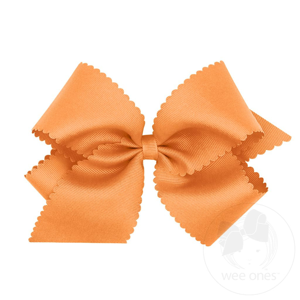 King Scallop Edge Grosgrain Hair Bow | Ginger