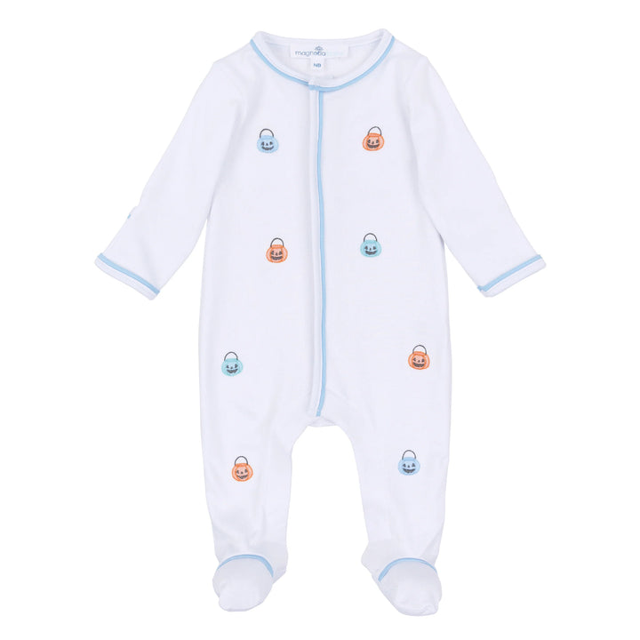 Pumpkin Party Footie | Light Blue