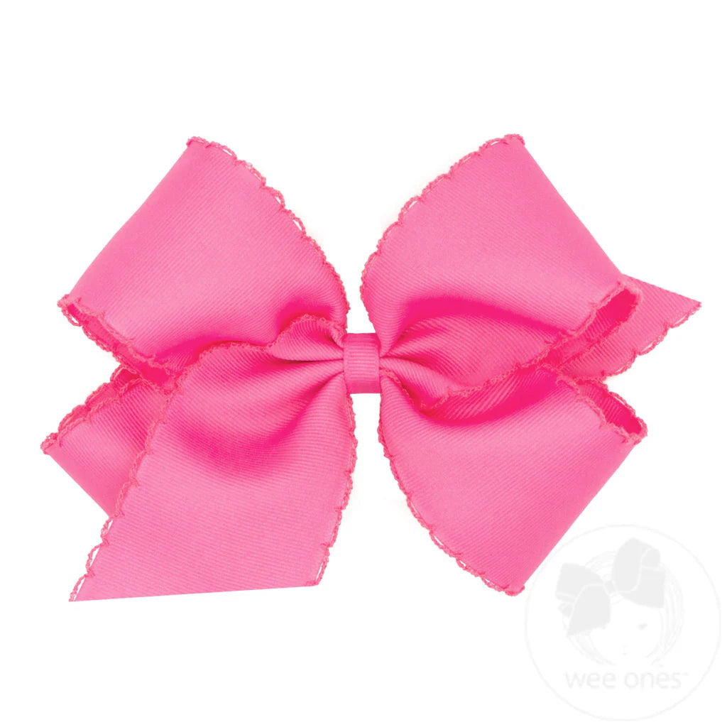 King Monotone Moonstitch Grosgrain Bow | Hot Pink