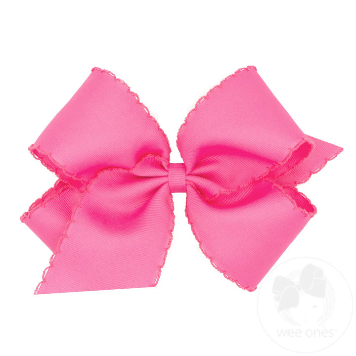 King Monotone Moonstitch Grosgrain Bow | Hot Pink