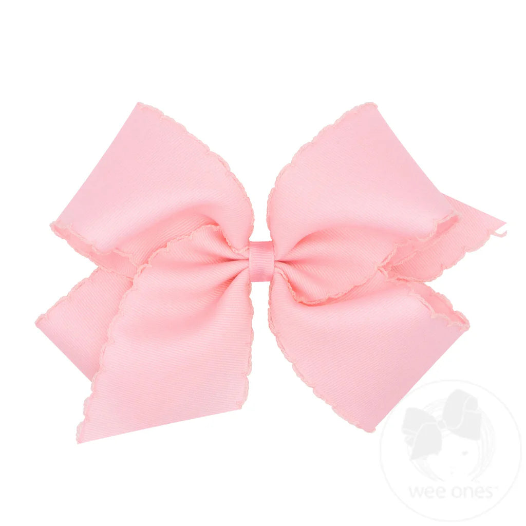 King Monotone Moonstitch Grosgrain Bow | Light Pink