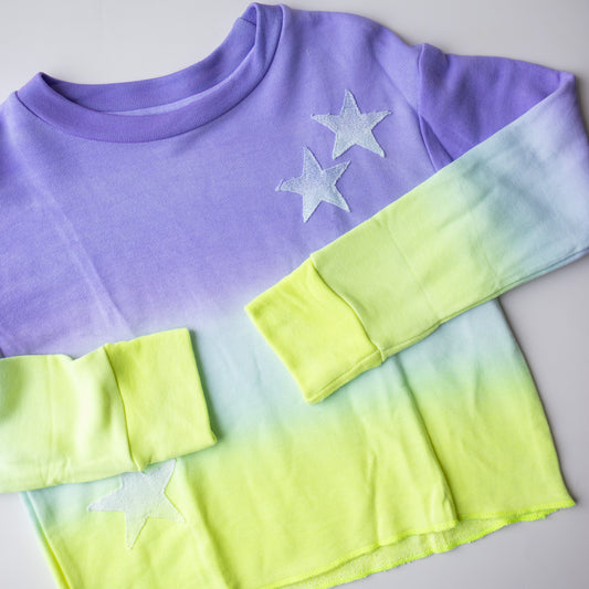 Ombre Star Pullover | Purple & Yellow