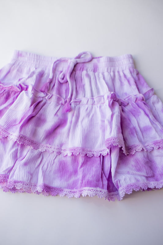 Tie Dye Tassel Skirt | Lavender
