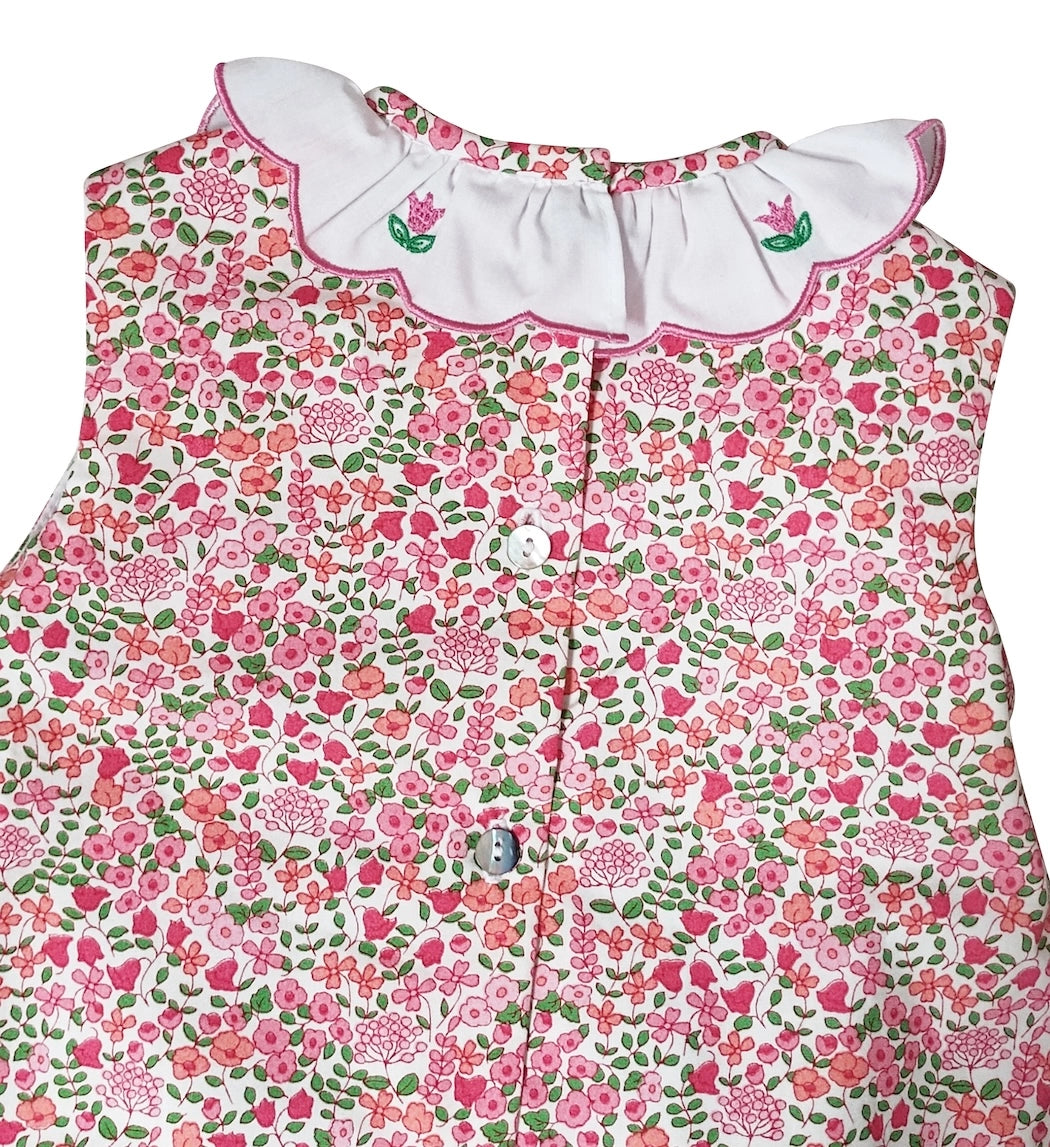 Brooke Floral + Green Gingham Bloomer Set
