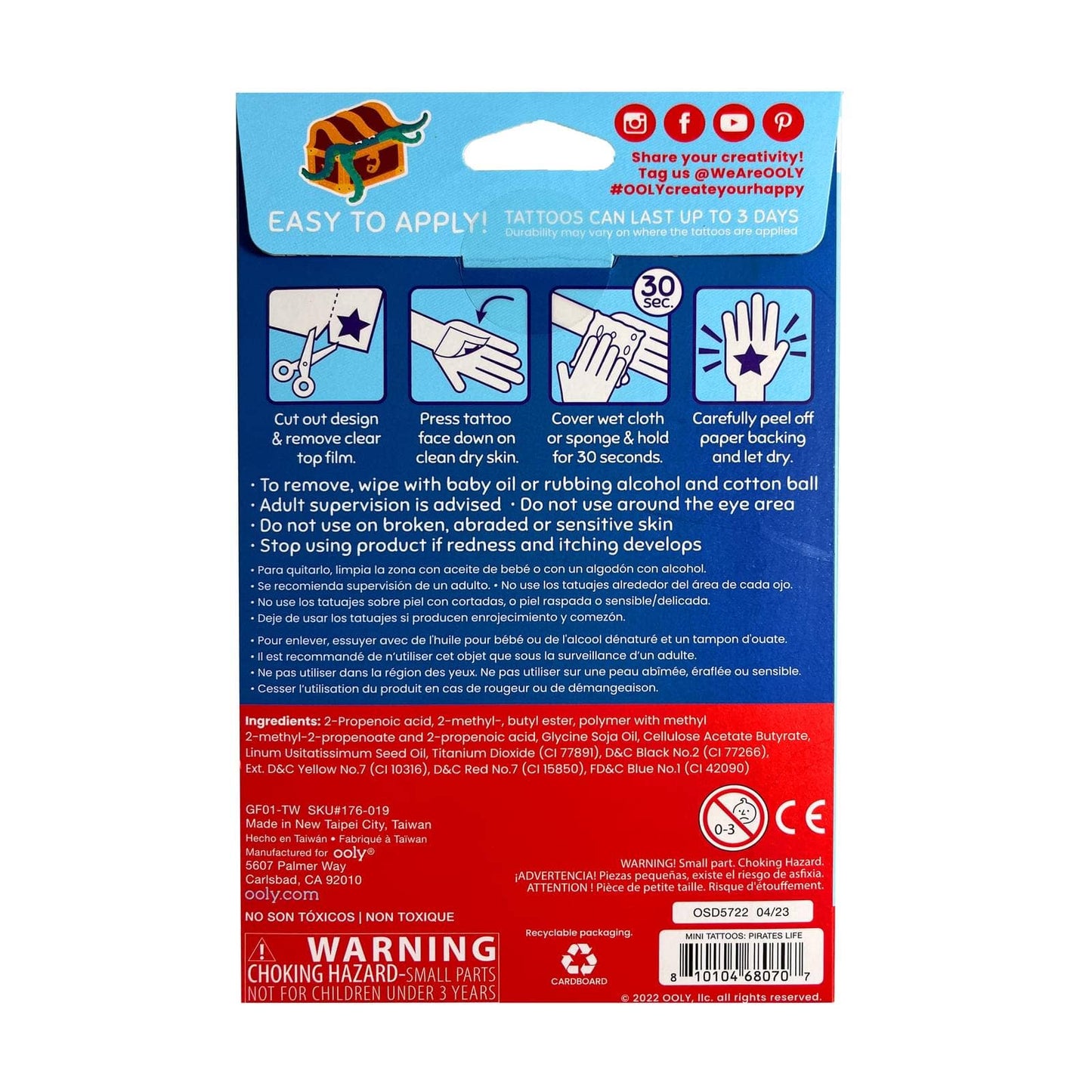 Mini Temporary Tattoos | Pirate's Life