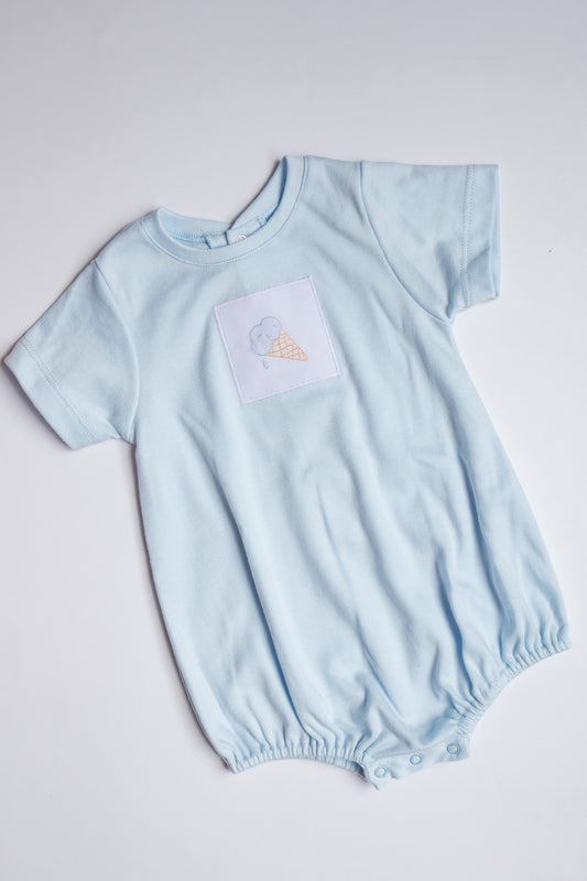 Ice Cream Embroidered Knit Bubble | Blue