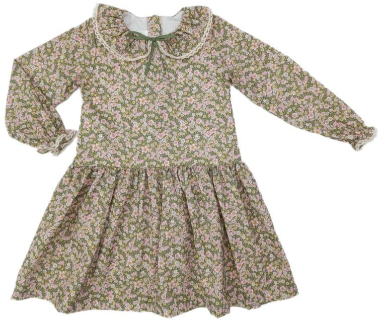 Green Floral Dress with Bow