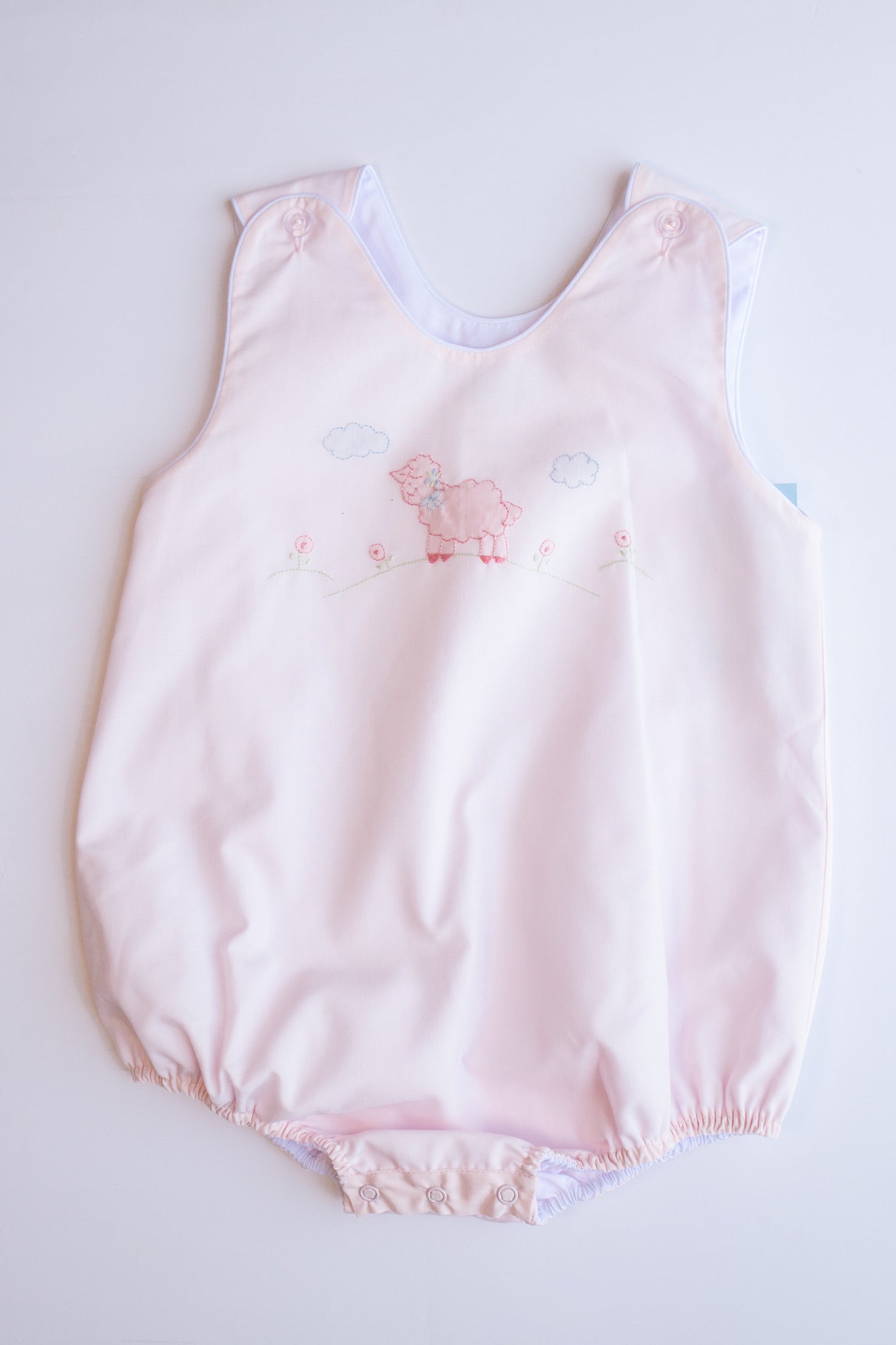 Lamb Embroidered Sleeveless Bubble | Pink