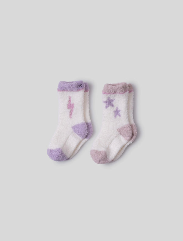 CozyChic Toddler Space Adventure Sock Set | Dusty Rose Multi
