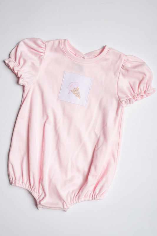 Ice Cream Embroidered Knit Bubble | Pink